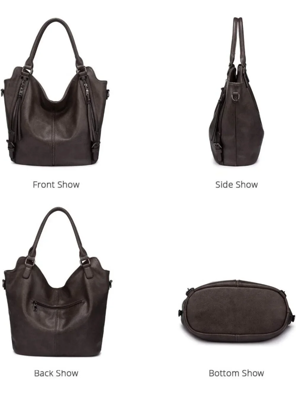 Stylish Concealed Carry Hobo Purse - Faux Leather Crossbody Tote with Holster